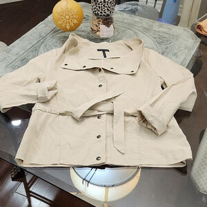 SARAH PACHINI WOMENS NUDE LINEN JACKET medium size